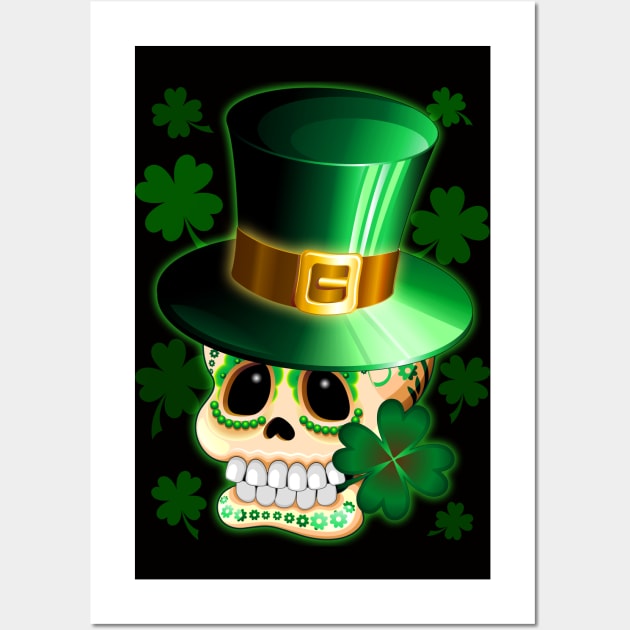 St Patrick Skull Cartoon Wall Art by BluedarkArt